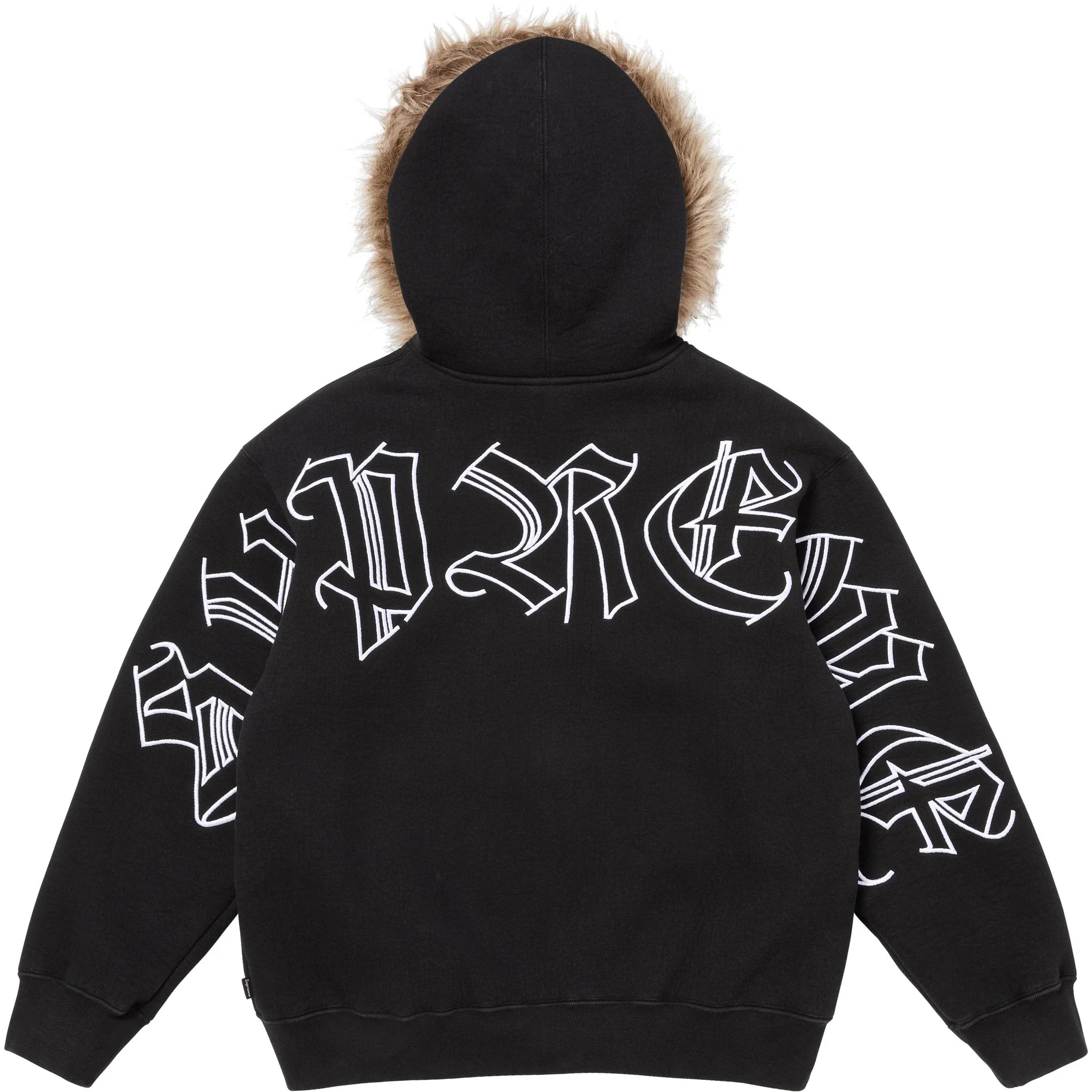 Faux Fur Zip Up Hooded Sweatshirt view 8